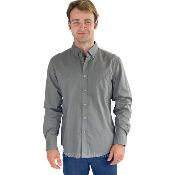 NWT Grey Oxford Shirt - Picture 1 of 9